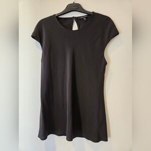 Judith & Charles Black Silk Capped Sleeve Top Size 6